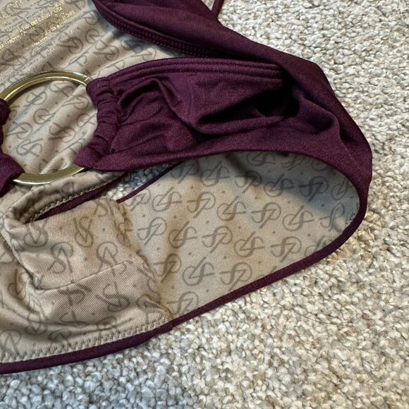 Y2K Vintage Victoria's Secret Bikini Bottom Medium Plum Low Rise O-Ring McBling - Picture 3 of 6
